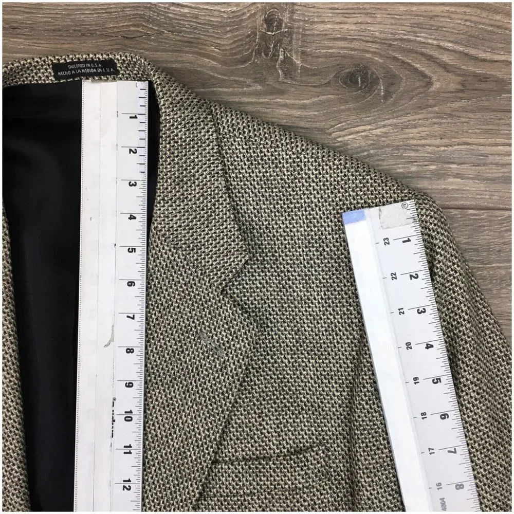 VINTAGE‎ STAFFORD Mens Blazer Sport Coat Casual Jacket Size 46R Knit Wool Suit